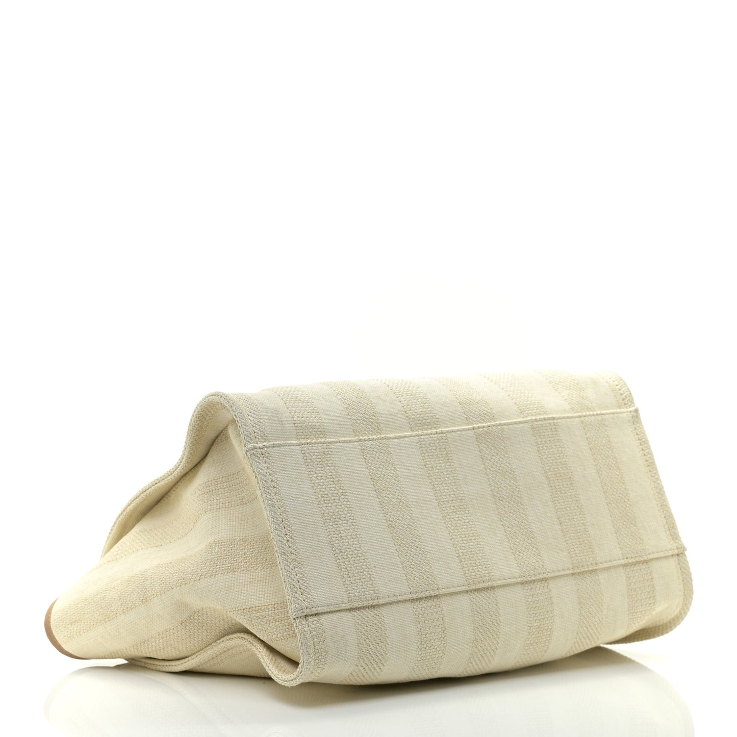 Mixed Fibers Striped Medium Deauville Tote Beige