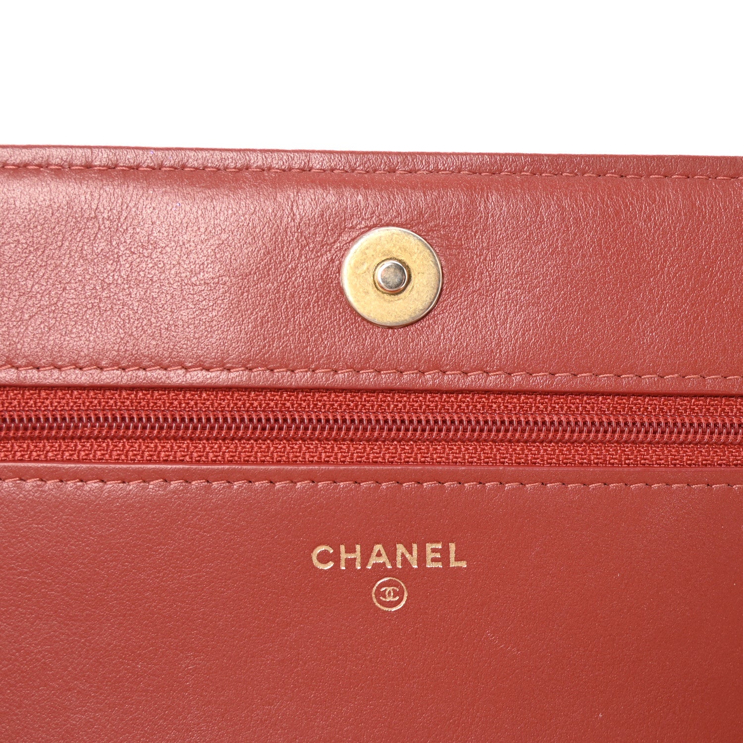 Chanel Calfskin Quilted Boy Wallet On Chain WOC Red 6 of 11