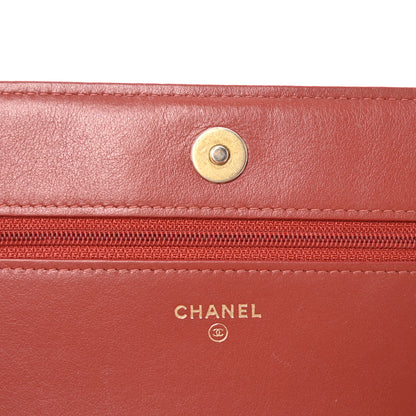 Chanel Calfskin Quilted Boy Wallet On Chain WOC Red 6 of 11
