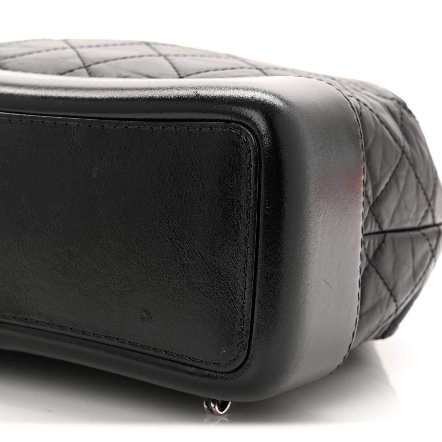 Aged Calfskin Quilted Small Gabrielle Backpack Black