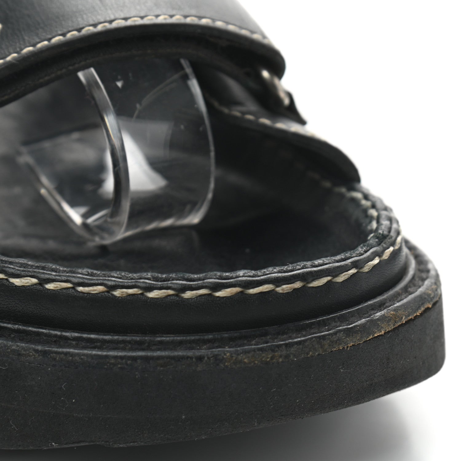 Chanel Lambskin Velcro Dad Sandals 35 Black 9 of 10