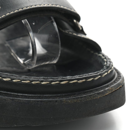 Chanel Lambskin Velcro Dad Sandals 35 Black 9 of 10