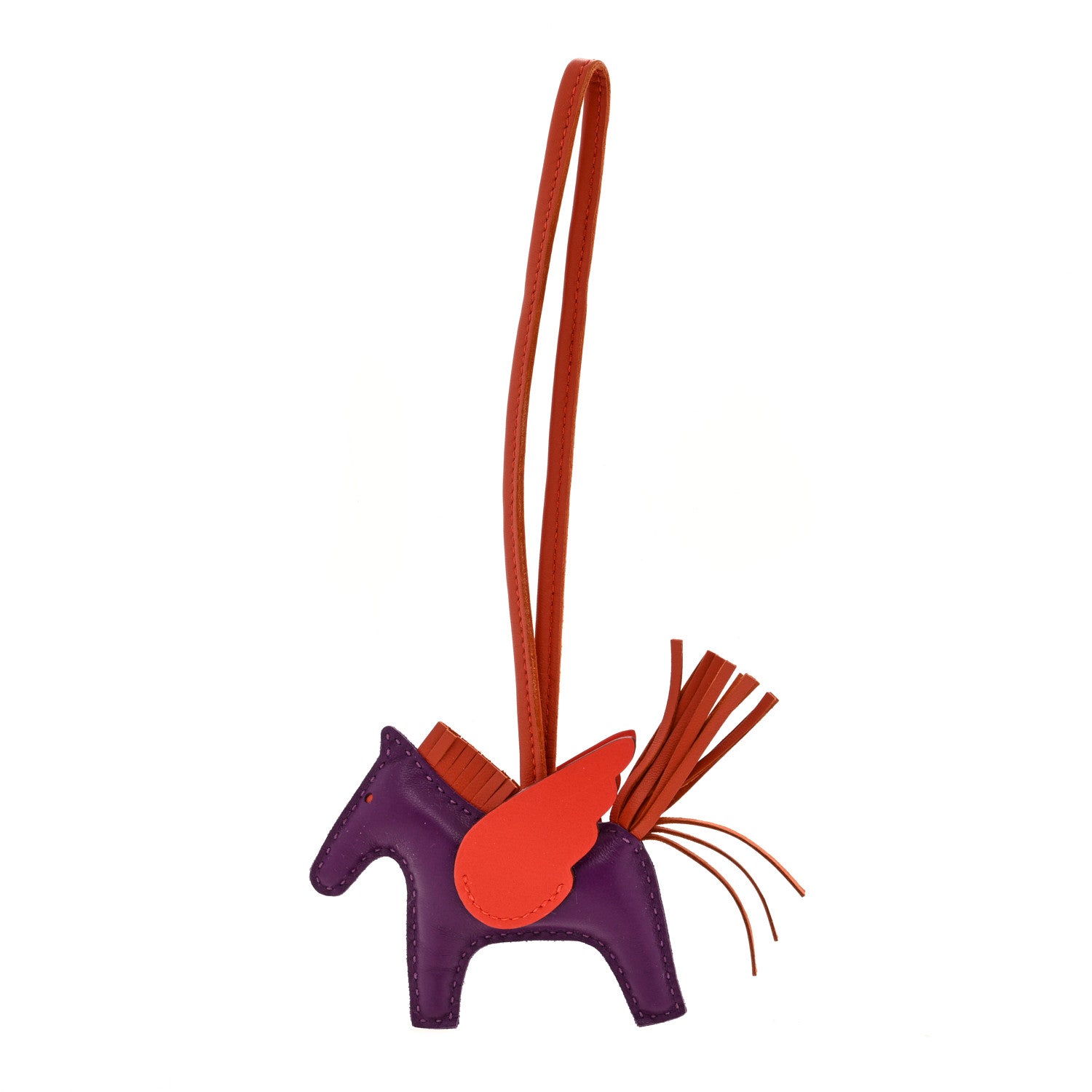 Hermes Milo Lambskin Grigri Rodeo Pegase Horse Bag Charm PM Violet Cornaline Capucine 1 of 4