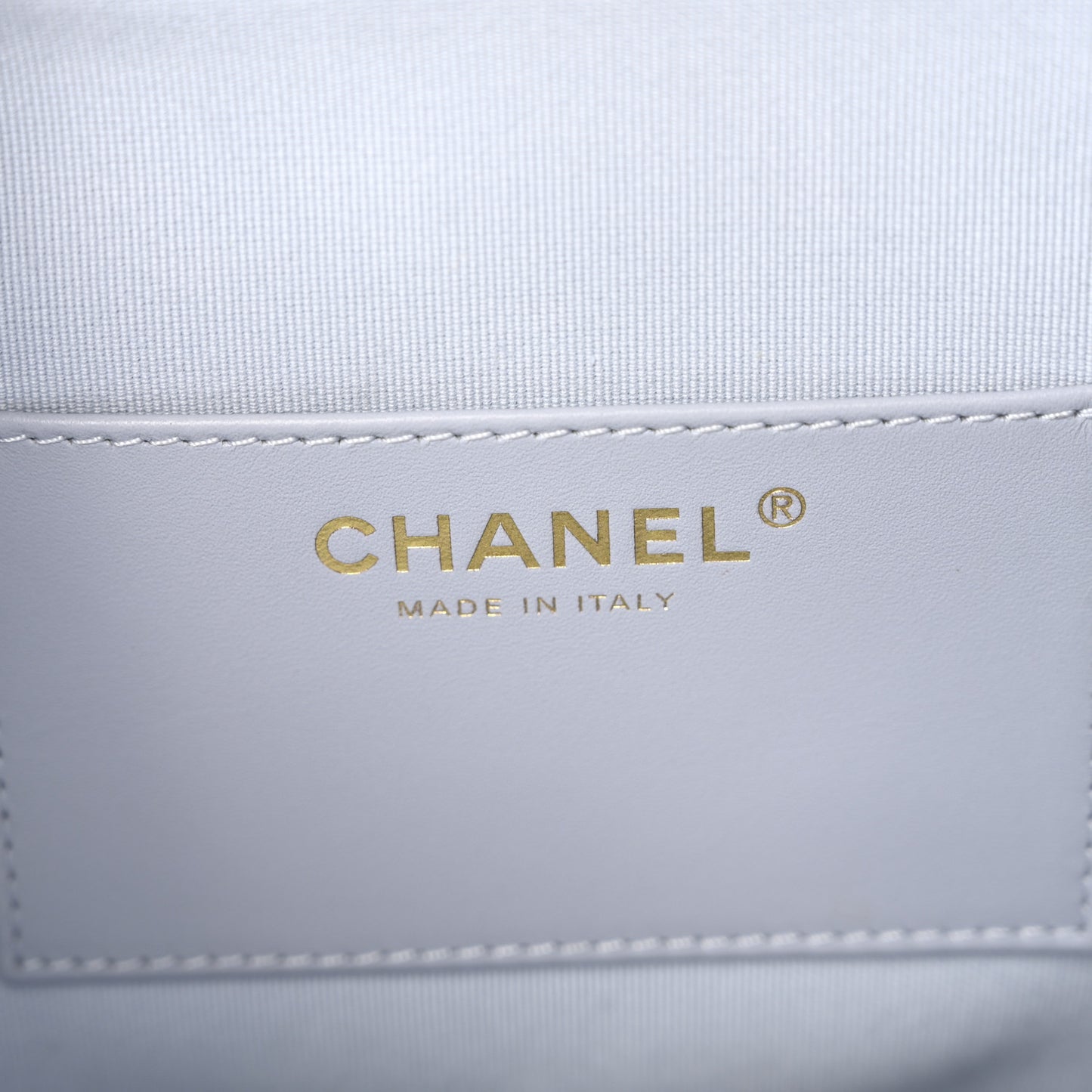 Lambskin Quilted Braided CC Backpack Light Grey