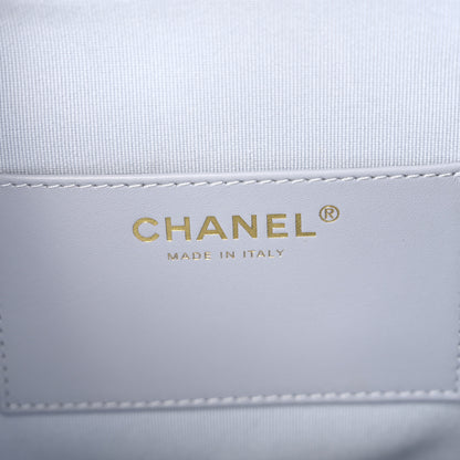 Chanel Lambskin Quilted Braided CC Backpack Light Grey 6 of 10