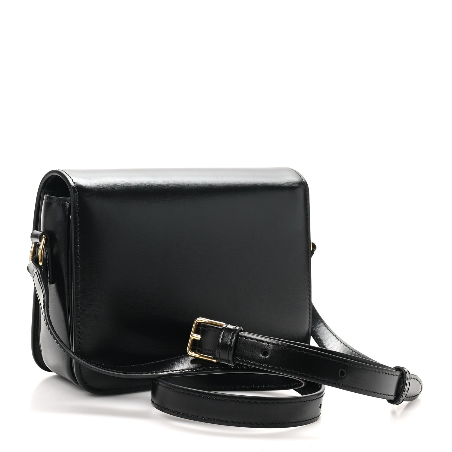 Celine Shiny Calfskin Teen Triomphe Black 3 of 10
