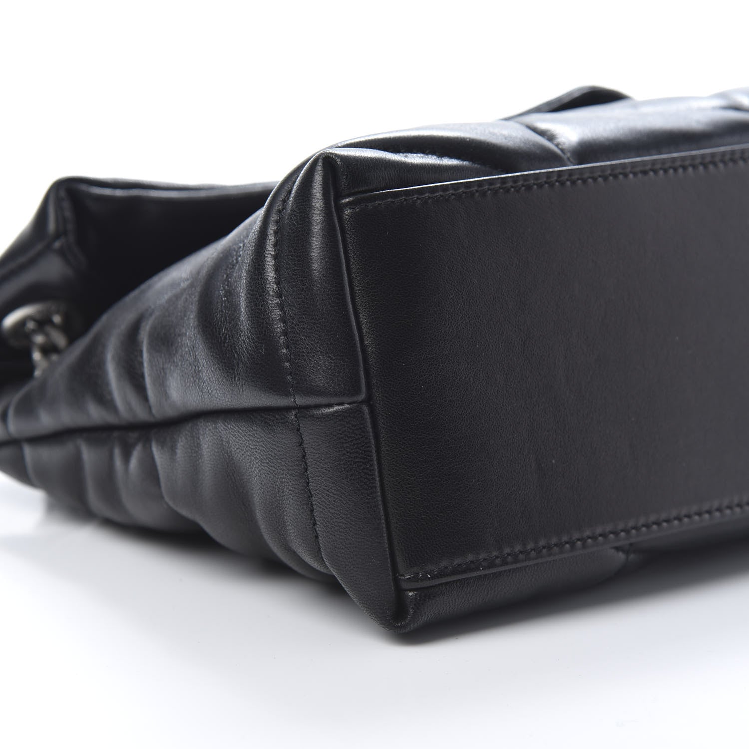 Saint Laurent Lambskin Quilted Small Loulou Puffer Monogram Chain Satchel Black 8 of 10