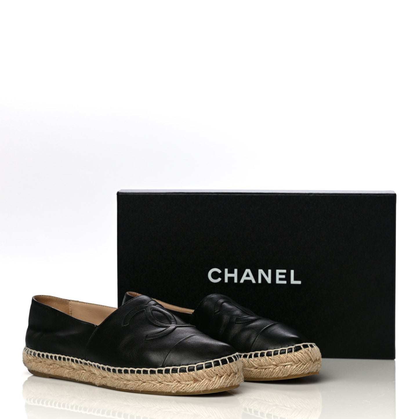 Lambskin CC Espadrilles 37 Black