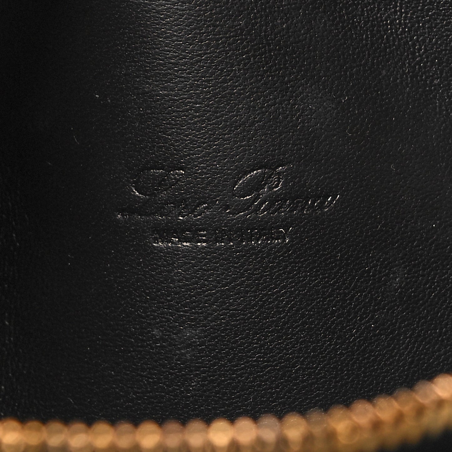 LORO PIANA Ostrich L19 Extra Pocket Pouch Black