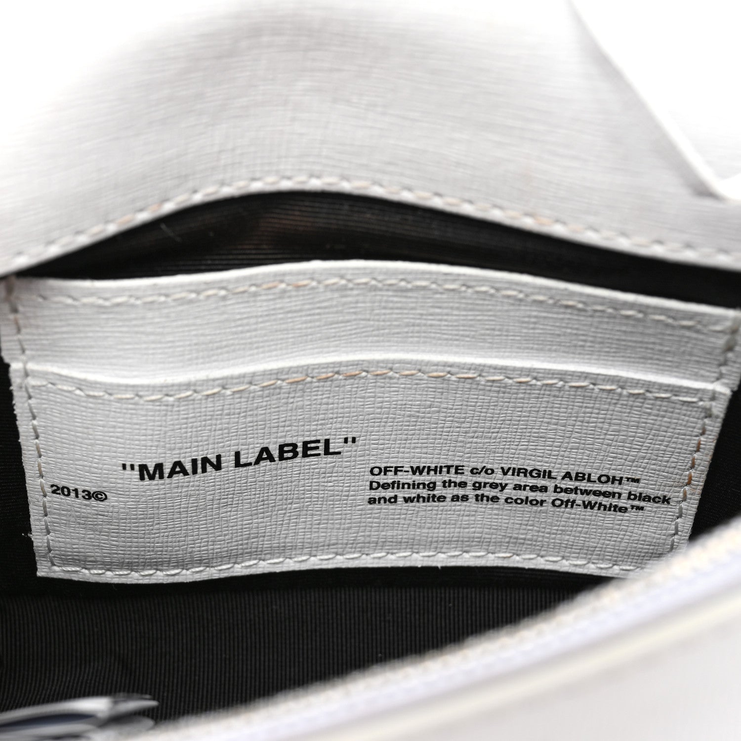 Off-White Calfskin Diag Flap Bag White Black 5 of 15