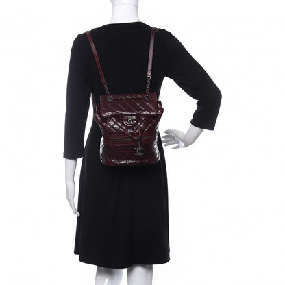 Chanel Glazed Calfskin Quilted Small Salzburg Backpack Burgundy 2 of 10