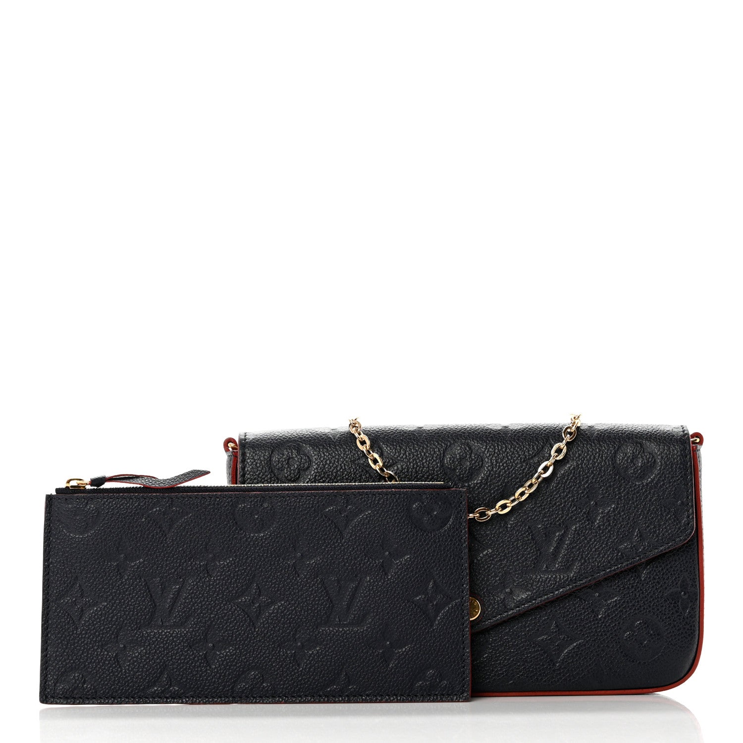 Louis Vuitton Empreinte Pochette Felicie Chain Wallet Marine Rouge 3 of 9