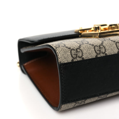 Gucci GG Supreme Monogram Calfskin Small Padlock Shoulder Bag Beige Black Cuir 9 of 14