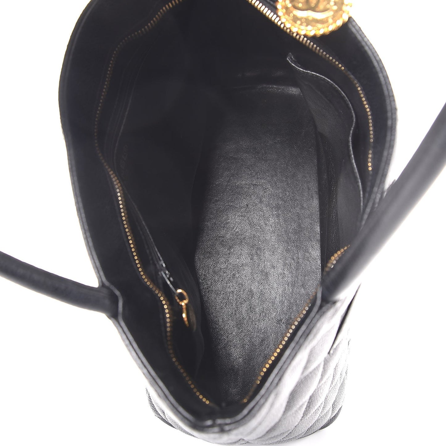Caviar Quilted Medallion Tote Black