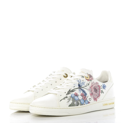 Louis Vuitton Calfskin Floral Frontrow Sneakers 38 White 3 of 11