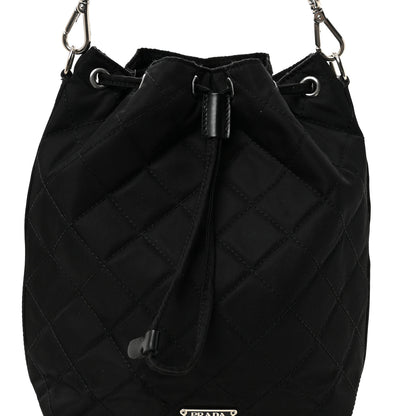 Prada Tessuto Nylon Quilted Drawstring Bucket Bag Black 8 of 10