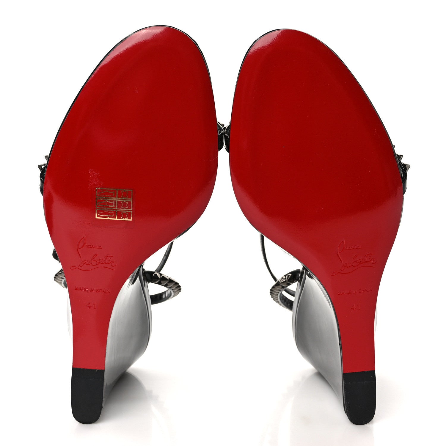 Christian Louboutin Patent Calfskin So Me Spike 85 Wedge Sandals 41 Black 5 of 8