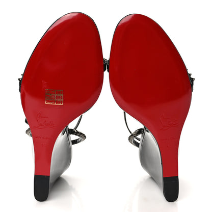 Christian Louboutin Patent Calfskin So Me Spike 85 Wedge Sandals 41 Black 5 of 8
