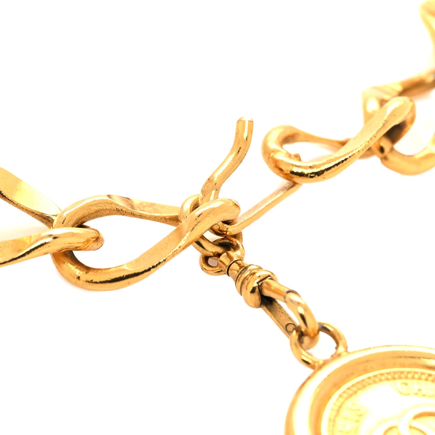 Chain CC Medallion Belt Gold