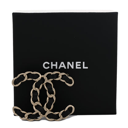 Chanel Lambskin Chain CC Brooch Black Gold 4 of 4