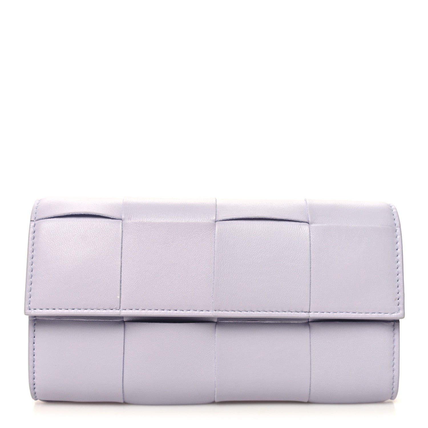Bottega Veneta Lambskin Maxi Intrecciato Padded Large Flap Wallet Oyster Lilac 1 of 8