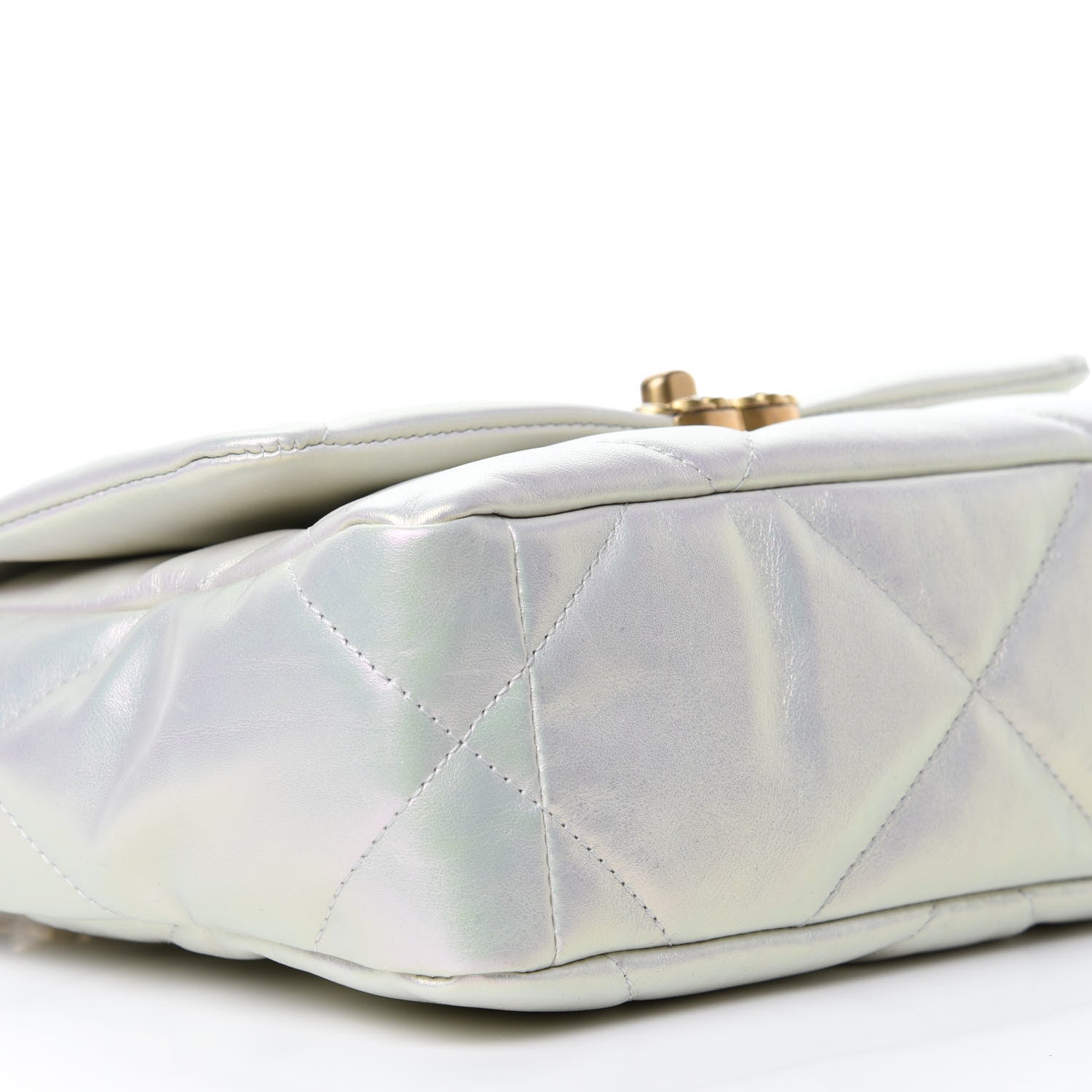 Chanel Iridescent Calfskin Quilted Medium 19 Flap White 6 of 10