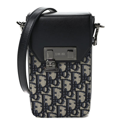Christian Dior Oblique Calfskin Vertical Pouch Black 1 of 9