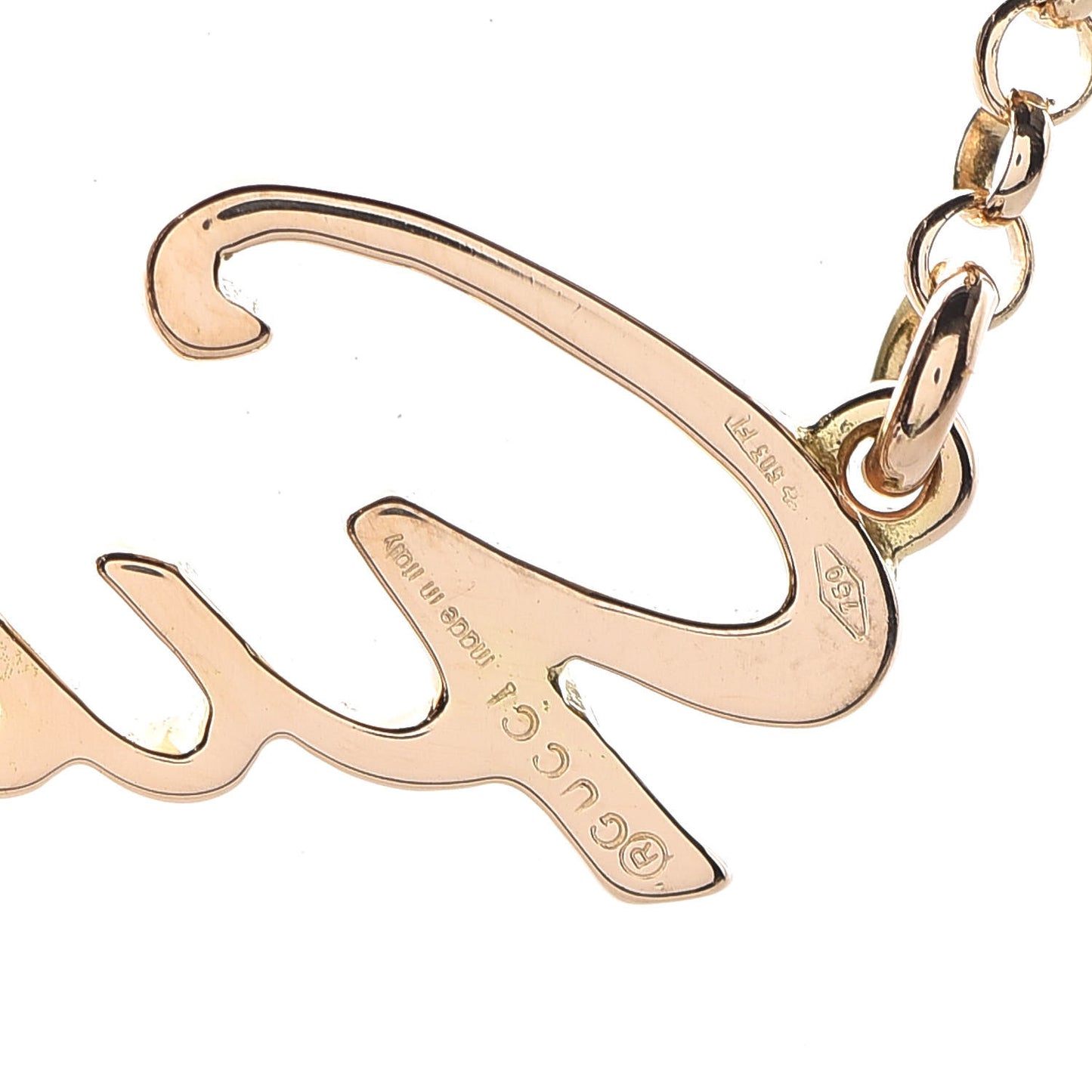 18K Yellow Gold Script Necklace