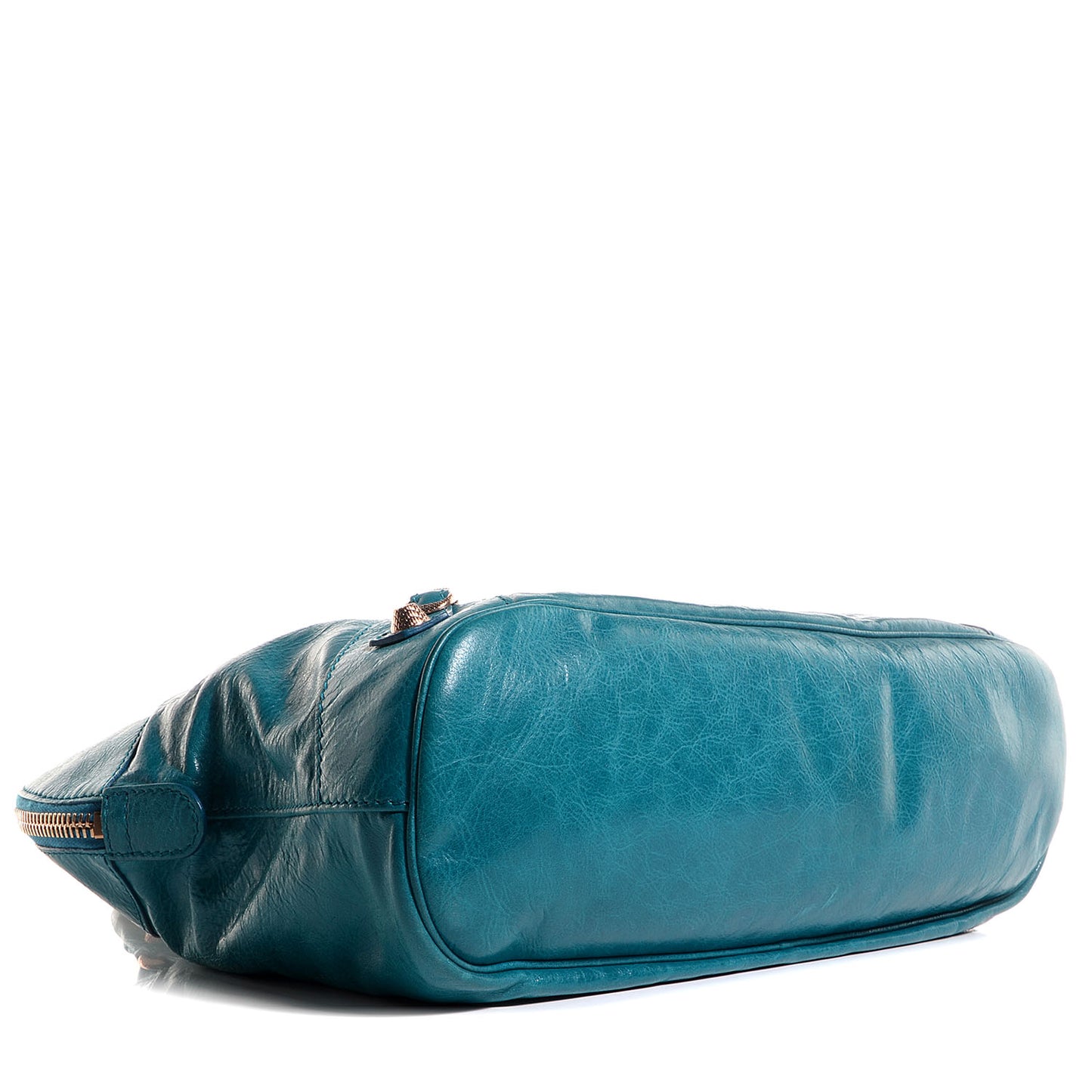 Agneau Giant 12 Rose Gold Hardware Bowling Bag Lagon