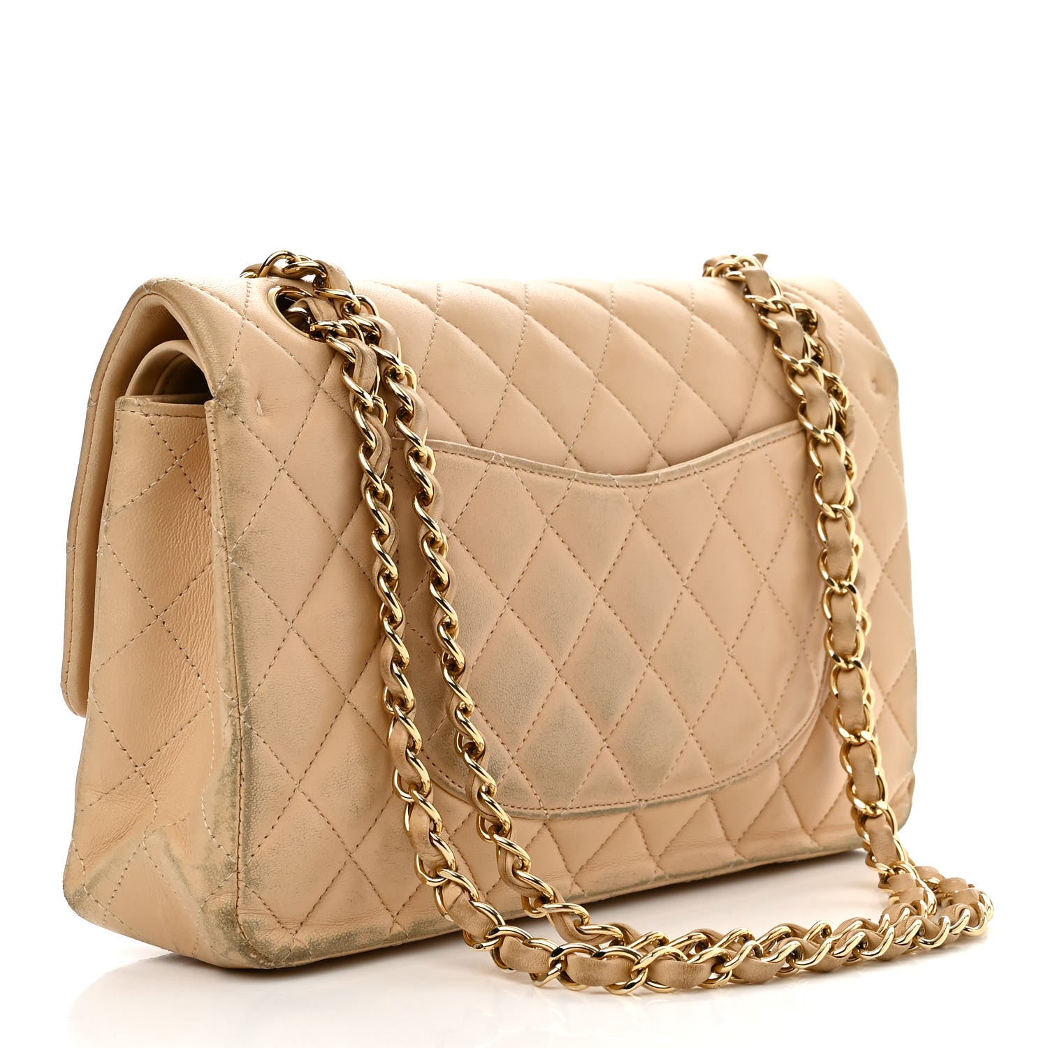 Chanel Lambskin Quilted Medium Double Flap Beige 3 of 21