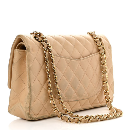 Chanel Lambskin Quilted Medium Double Flap Beige 3 of 21