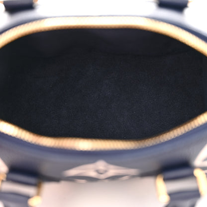 Louis Vuitton Empreinte Monogram Giant Speedy Bandouliere 20 Navy Creme 5 of 10