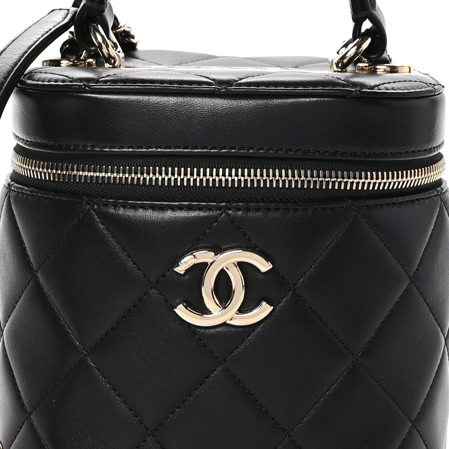 Chanel Lambskin Quilted Trendy Vanity Case Black 8 of 10