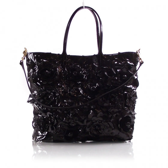 Valentino Garavani Patent Floral Bag Black 1 of 9