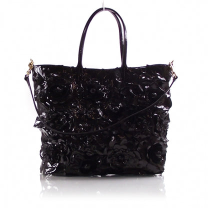 Valentino Garavani Patent Floral Bag Black 1 of 9