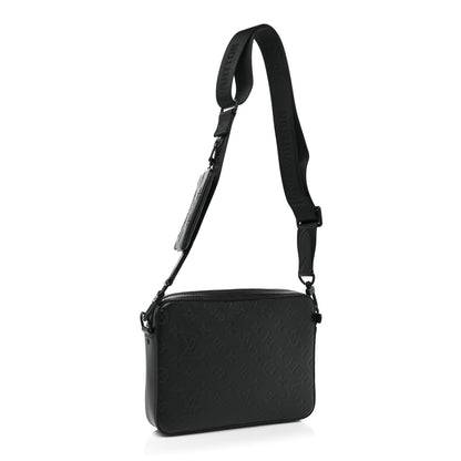 Louis Vuitton Calfskin Monogram Shadow Duo Messenger Black 3 of 8