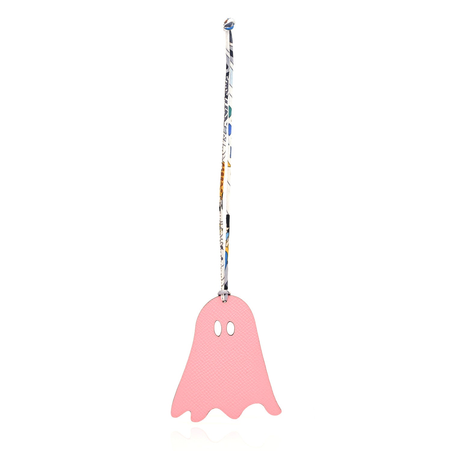 Hermes Togo Epsom Petit H Ghost Bag Charm Rose Confetti Vert Fonce 1 of 5