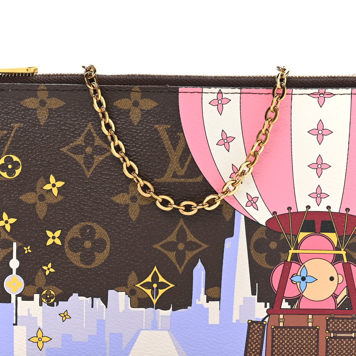 Louis Vuitton Monogram 2019 Christmas Animation Double Zip Pochette 8 of 10