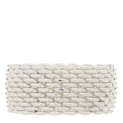 Tiffany Sterling Silver Somerset Mesh Ring 51 5.75 1 of 4