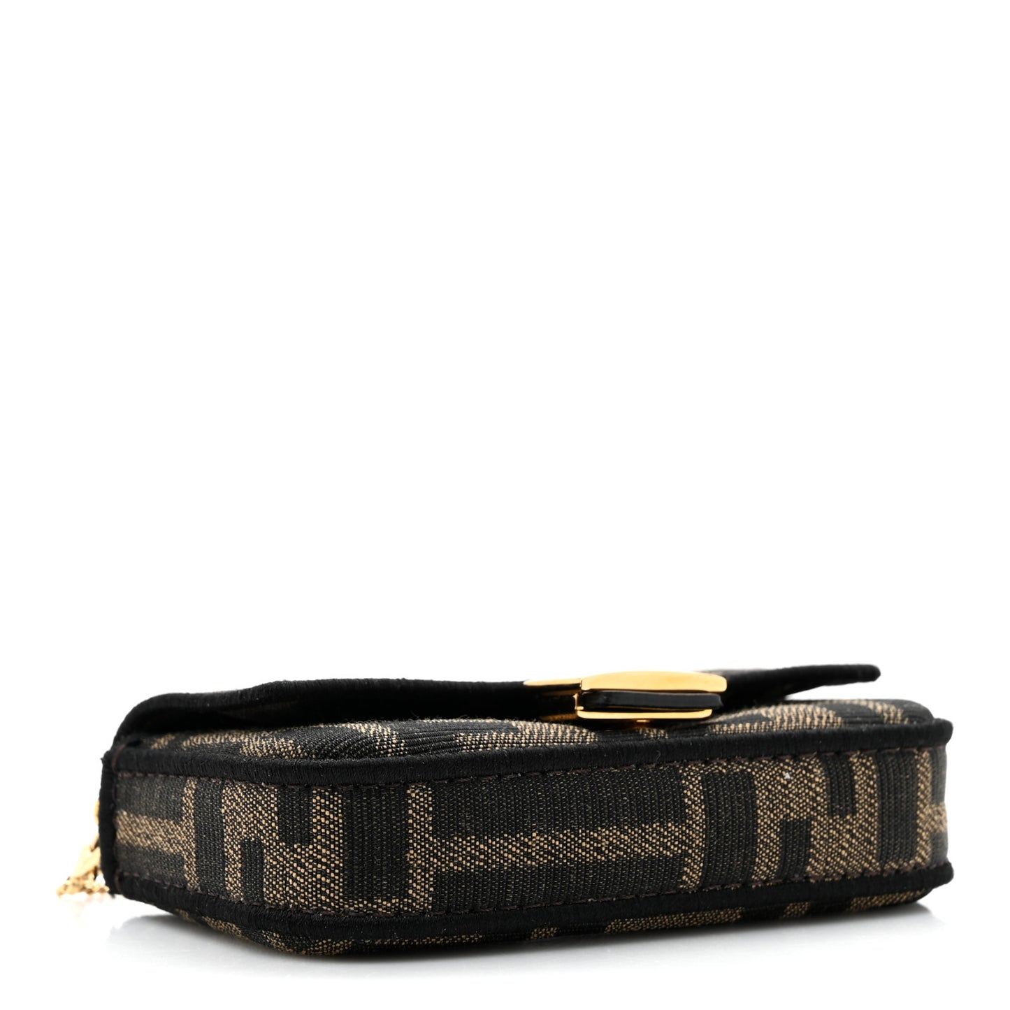 Fabric Jacquard FF 1974 Nano Baguette Charm Tobacco Moro Black