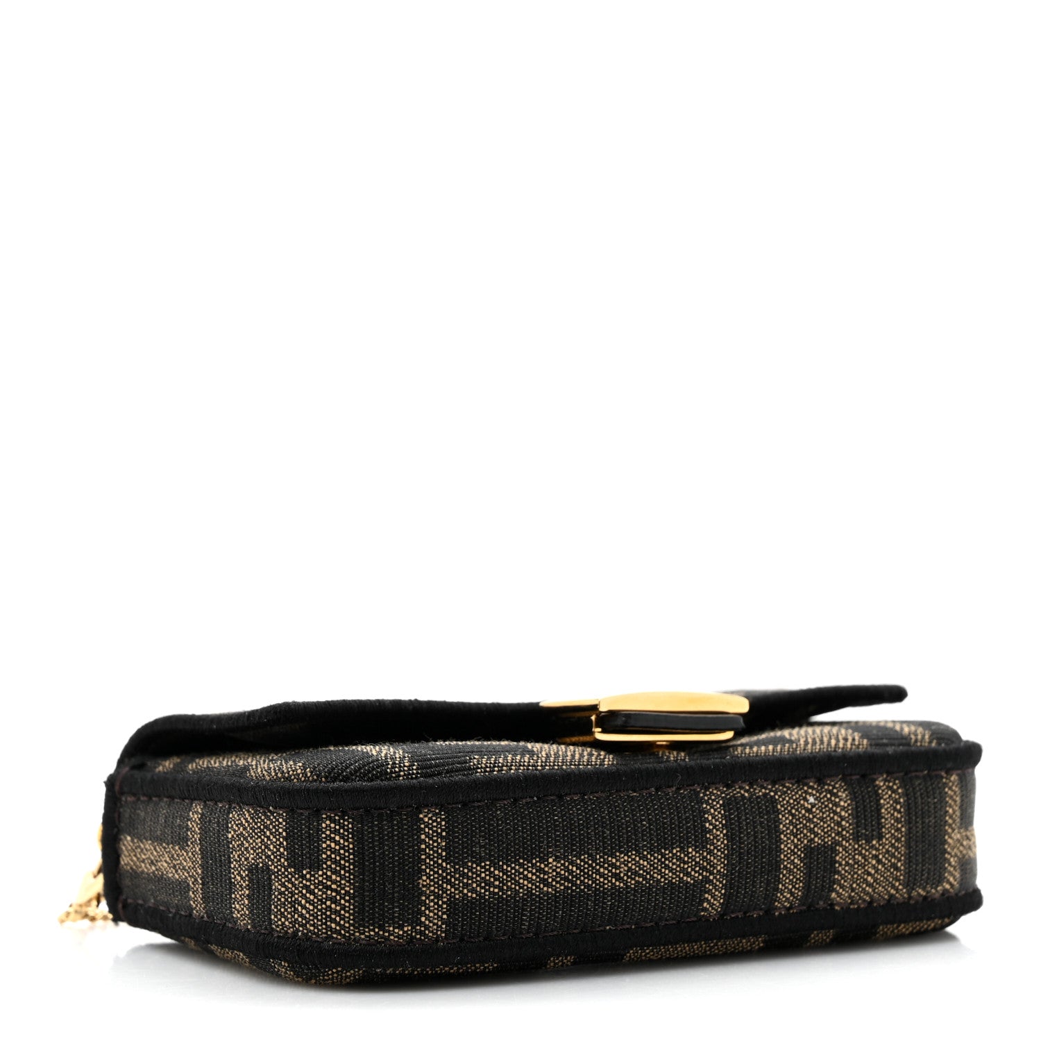 Fendi Fabric Jacquard FF 1974 Nano Baguette Charm Tobacco Moro Black 4 of 10