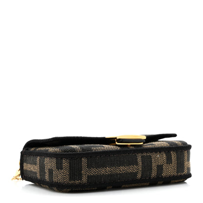 Fendi Fabric Jacquard FF 1974 Nano Baguette Charm Tobacco Moro Black 4 of 10