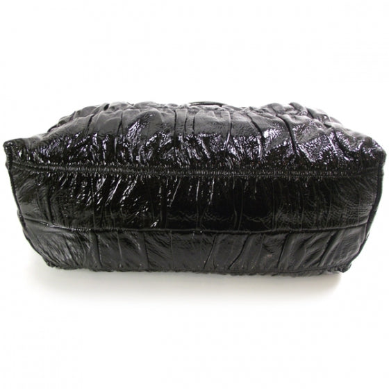 Vernice Gaufre Tote Black