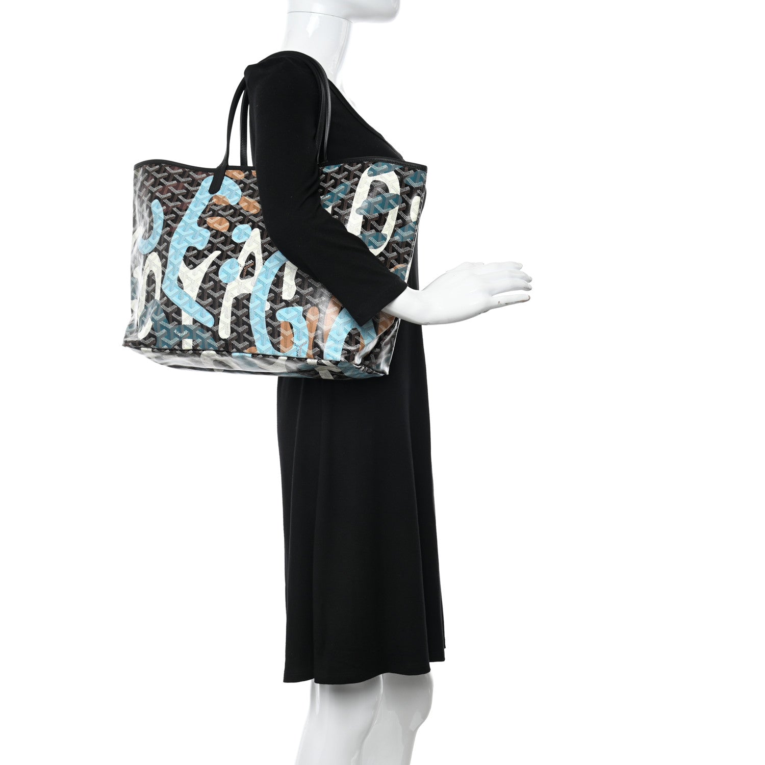 Goyard Goyardine Lettres Camouflage Saint Louis PM Black Blue 2 of 11