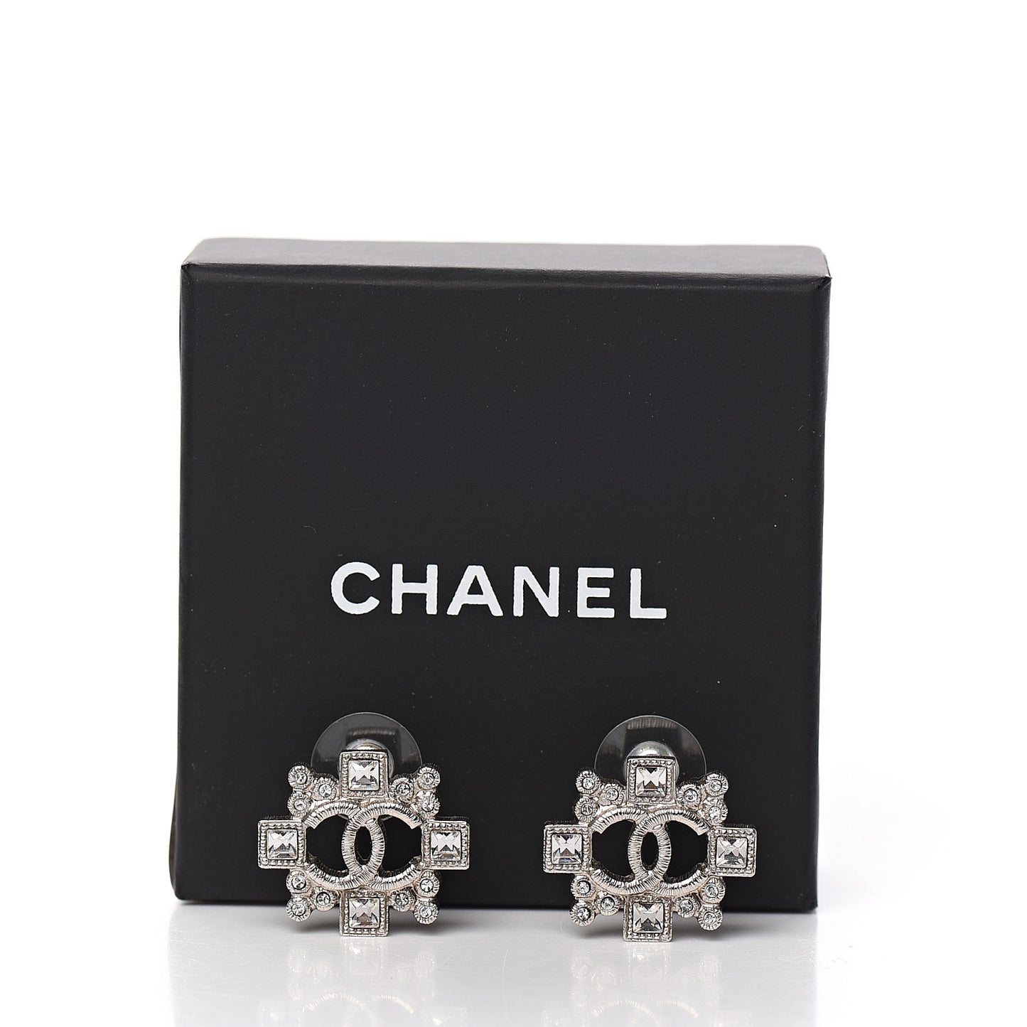 Swarovski Crystal CC Earrings Silver
