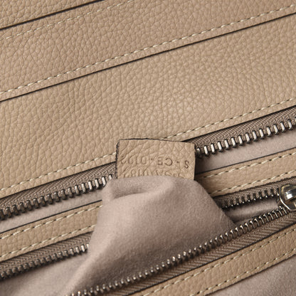 Celine Drummed Calfskin Shoulder Luggage Dune 9 of 10