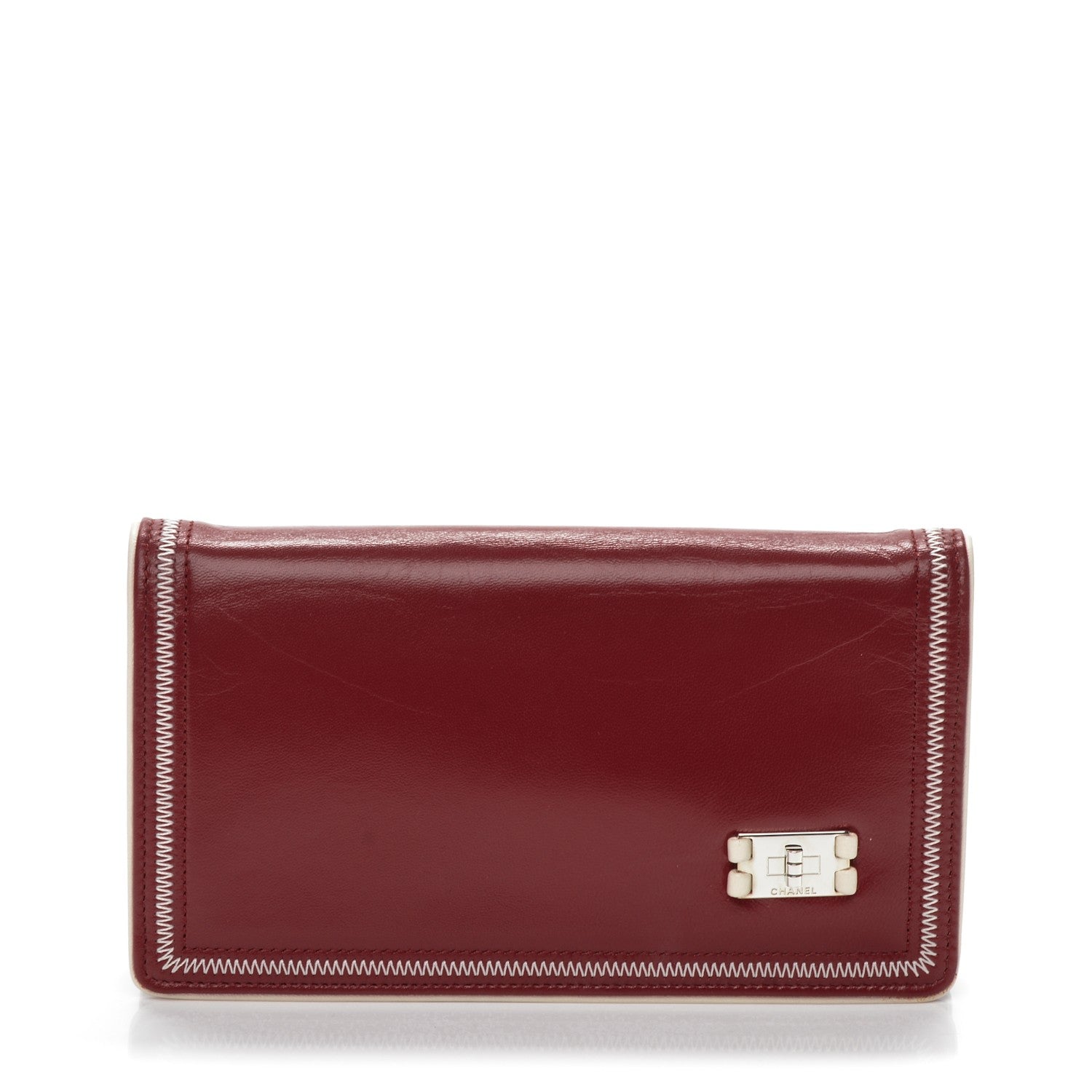 Chanel Lambskin Mademoiselle Yen Wallet Red 1 of 9