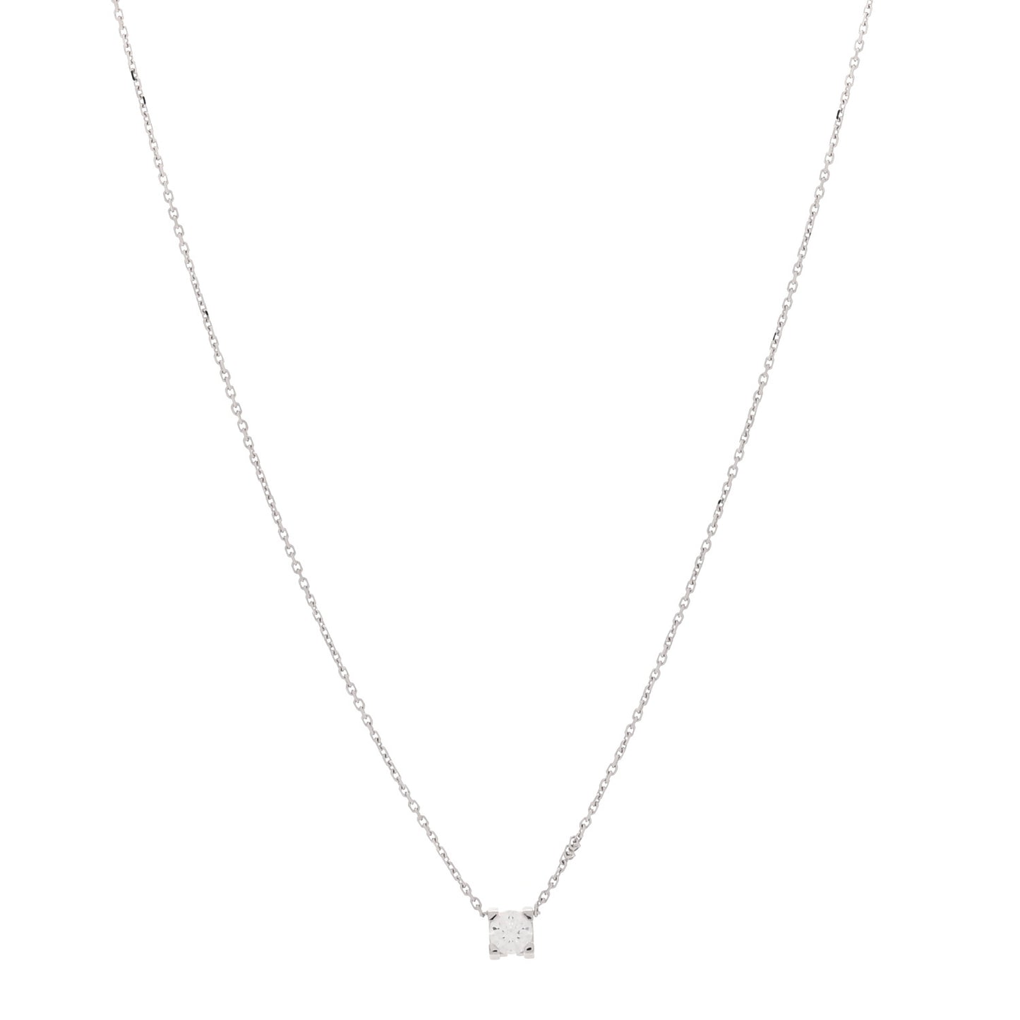 18K White Gold Diamond .30ct C De Cartier Pendant Necklace