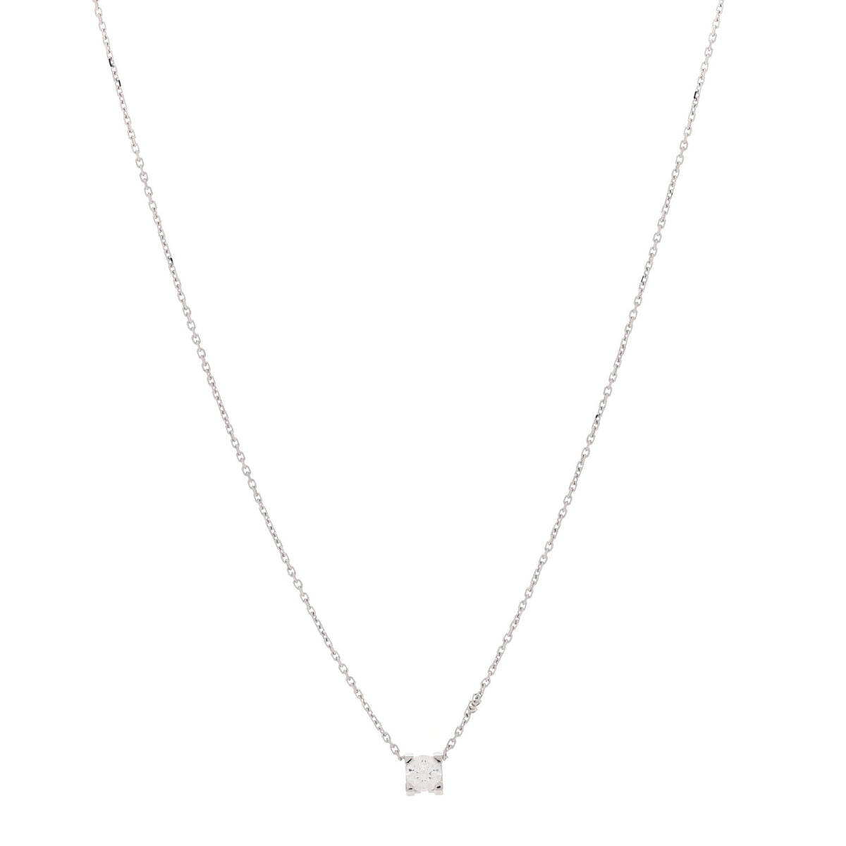 Cartier 18K White Gold Diamond .30ct C De Cartier Pendant Necklace 1 of 5