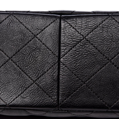 Chanel Crumpled Calfskin Quilted Jumbo Double Flap So Black 9 of 15